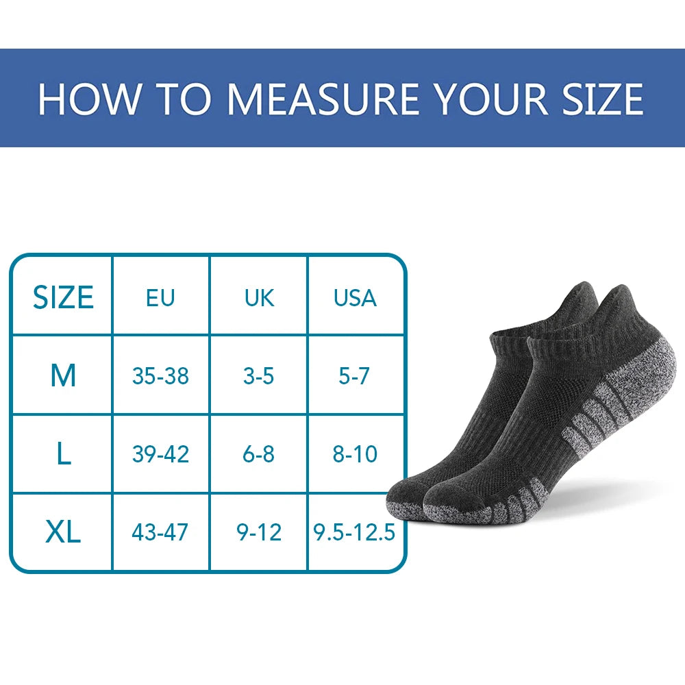 6 Pairs Sports Ankle Socks  Athletic Low-cut Socks Thick Knit Autumn Winter Socks Outdoor Fitness Breathable Quick Dry Socks