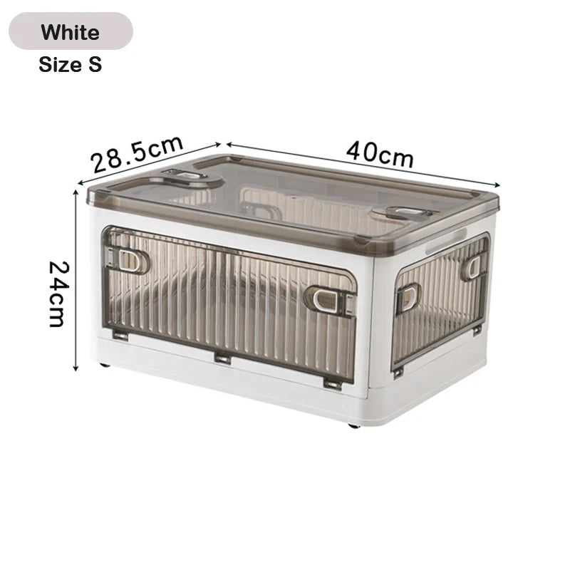 Foldable Storage Box Closet Organizer with Wheels Outdoor Stackable Sundries Organizer Clothes Quilts Toys Books Storage Box