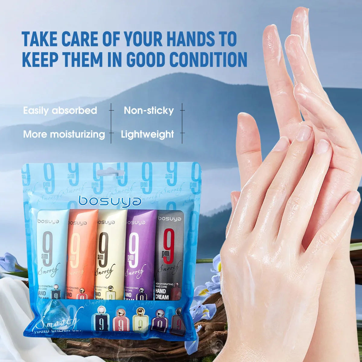 5pcs moisturizing fragrance hand cream set, refreshing and non greasy, replenishing moisture, caring for hands, daily hand care