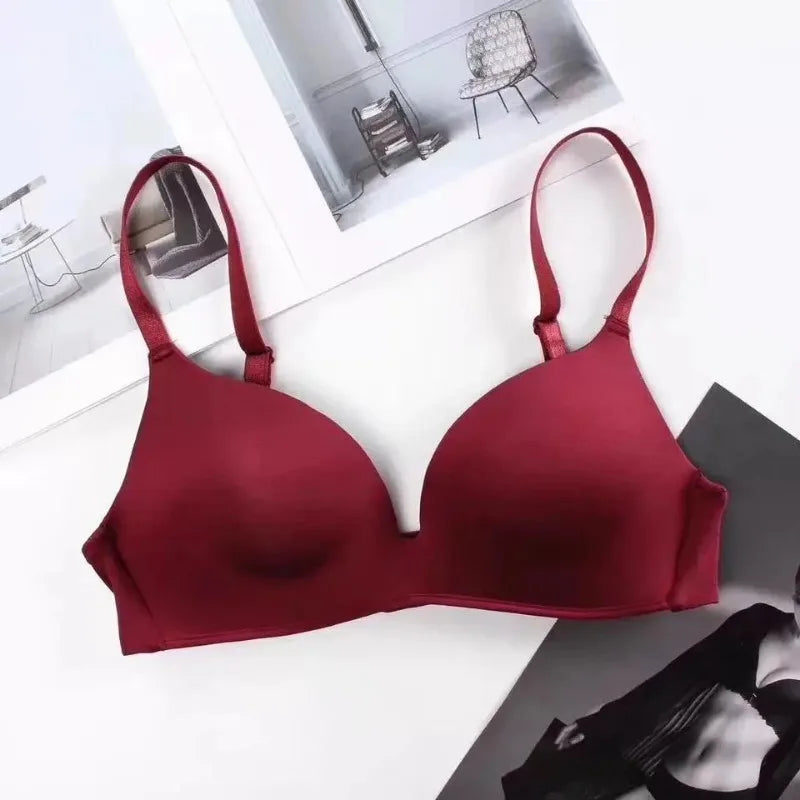 Simple Seamless Underwear Sexy Gathered Bras Soft Breathable Bras Solid Color Underwear Girls Women Underwear Accessories