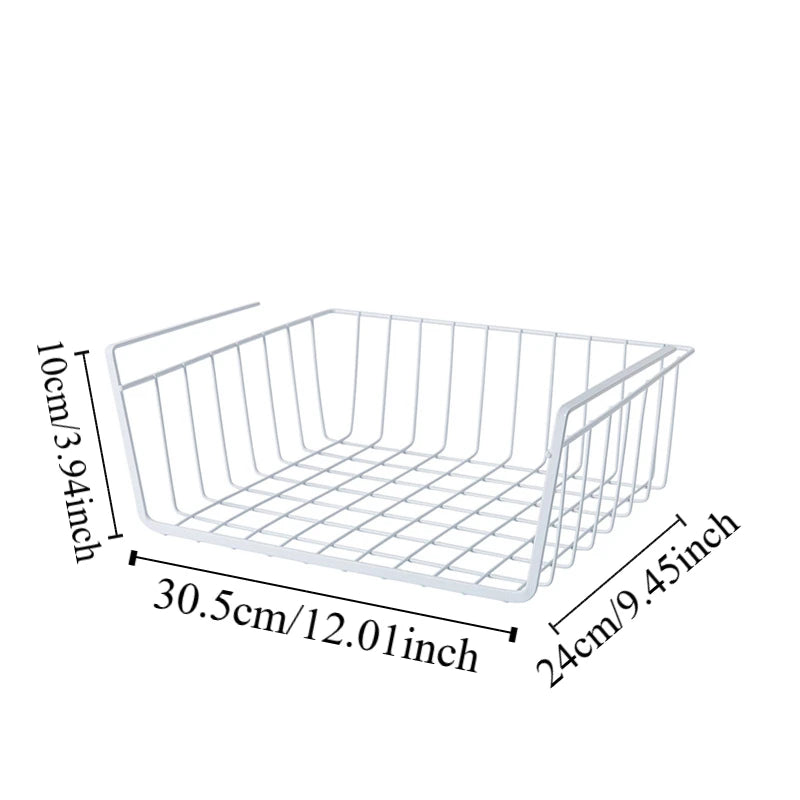 Universal Under Table Storage Basket Multipurpose Space Saving Desk Storage Rack Large Capacity Hanging Net Basket