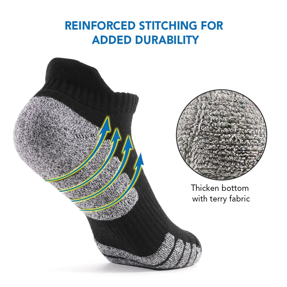 6 Pairs Sports Ankle Socks  Athletic Low-cut Socks Thick Knit Autumn Winter Socks Outdoor Fitness Breathable Quick Dry Socks