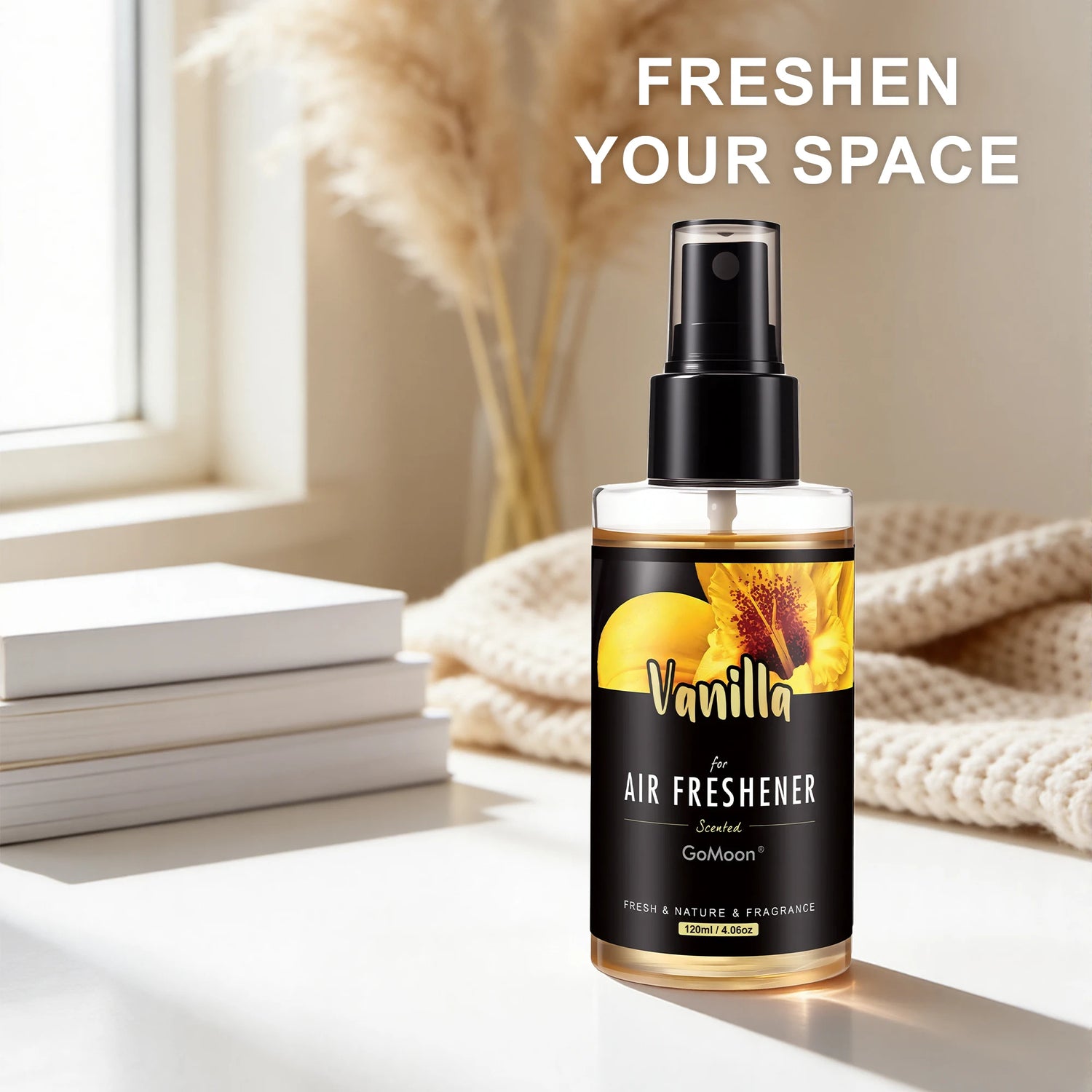 120ml/4.06oz Natural vanilla scented high-end car fragrance spray, long-lasting fragrance, suitable for home, car