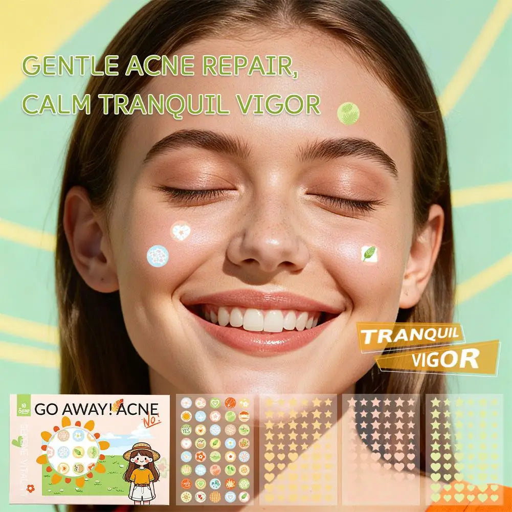 220 Counts Cartoon Cool Colorful Star Pimple Patches for Teens Girls Boys, Sweet Cute Hydrocolloid Acne Patch for Zit Blemishes