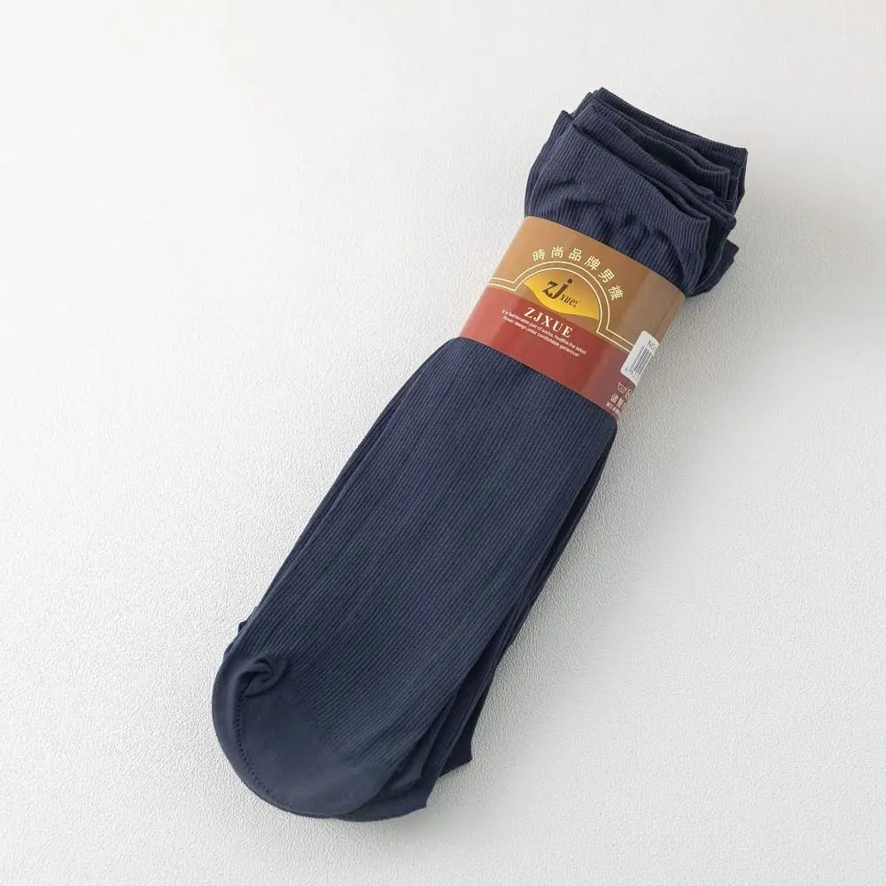 10pairs Casual Breathable Men Ice Silk Socks Soft Elastic Solid Business Socks Ultra-thin Socks