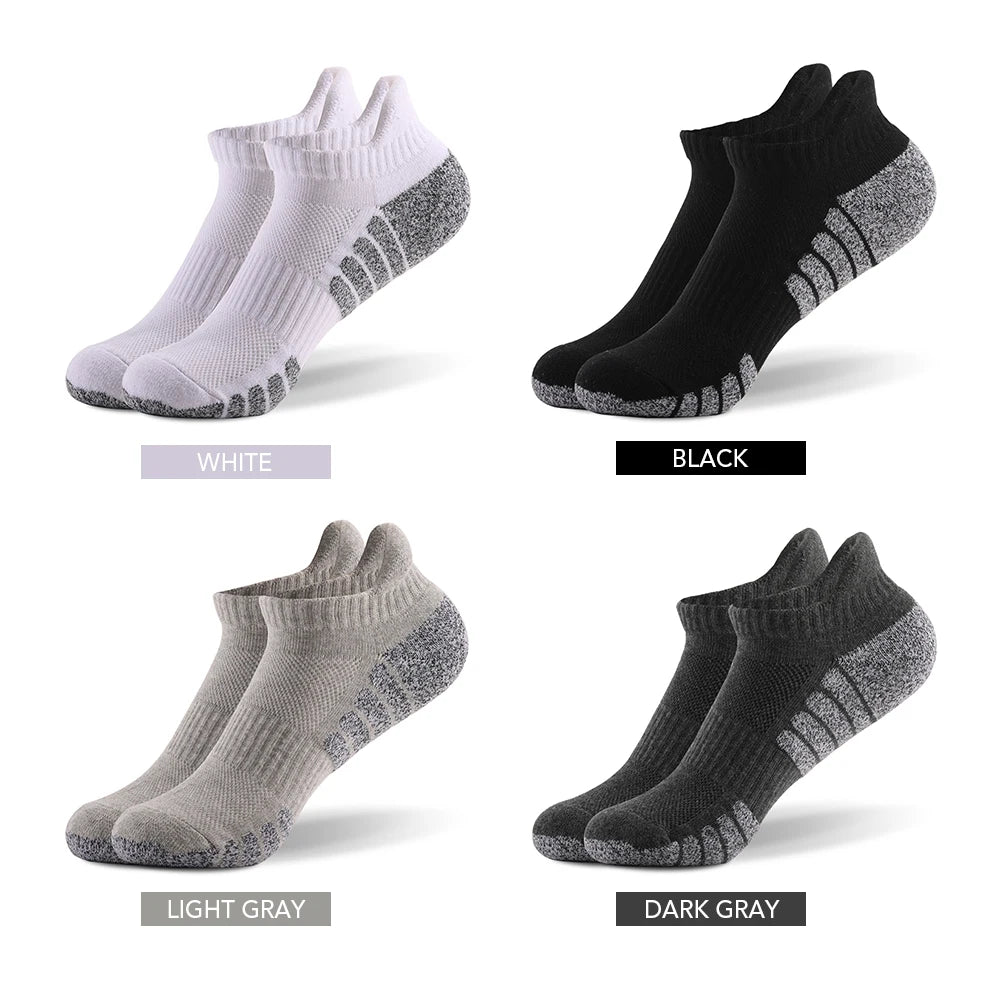 6 Pairs Sports Ankle Socks  Athletic Low-cut Socks Thick Knit Autumn Winter Socks Outdoor Fitness Breathable Quick Dry Socks