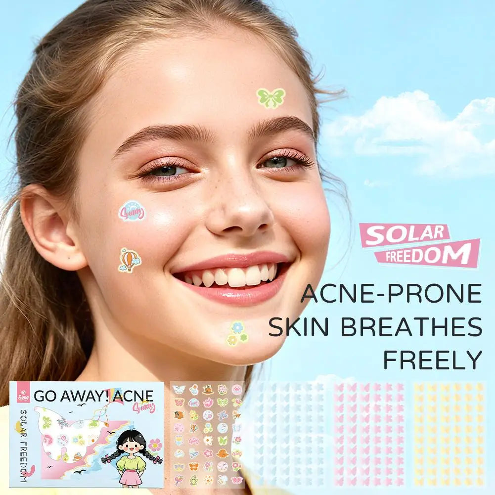 220 Counts Cartoon Cool Colorful Star Pimple Patches for Teens Girls Boys, Sweet Cute Hydrocolloid Acne Patch for Zit Blemishes
