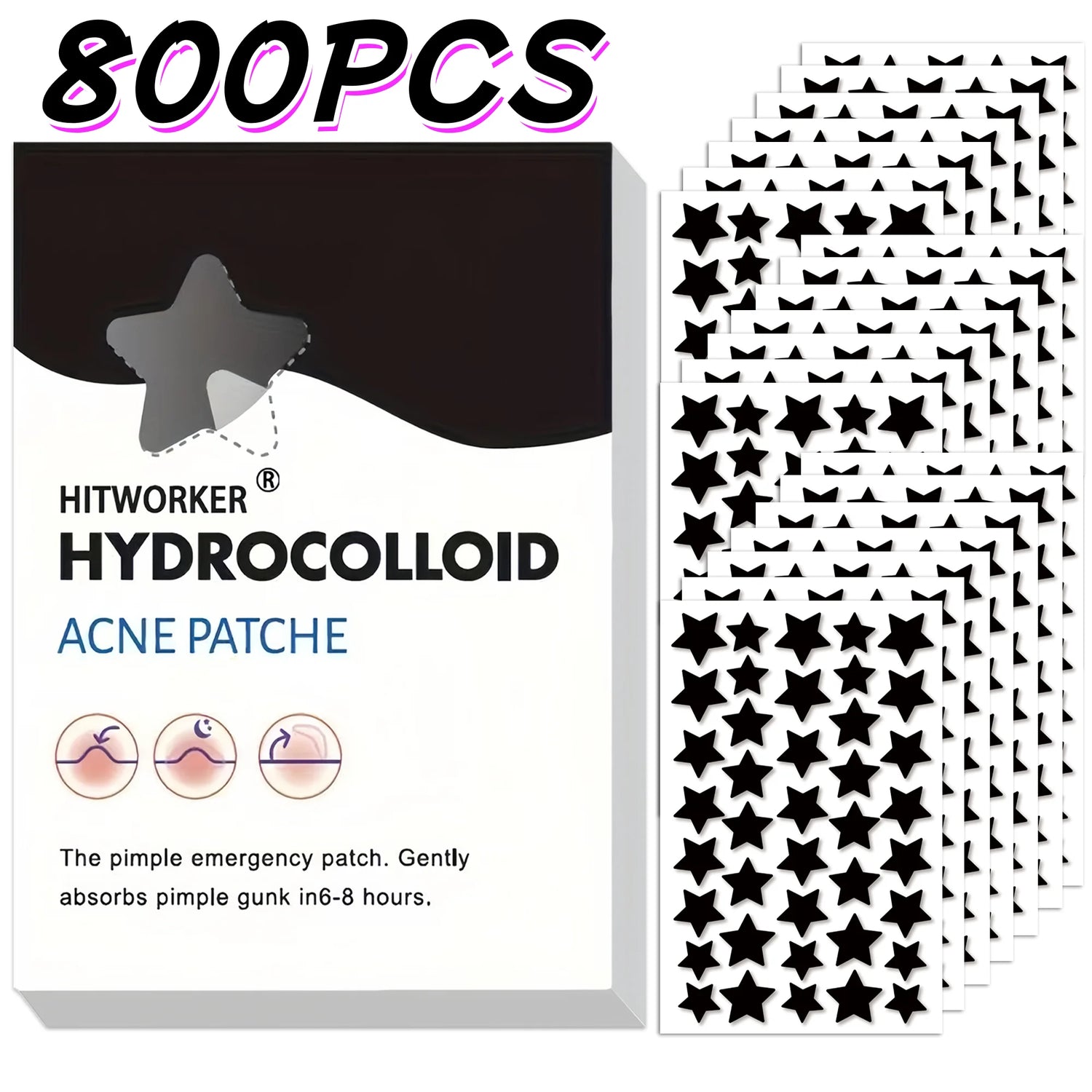 Colloidal Acne Patch 400/800 pieces/box Acne Patch, non-alcoholic, mild and non irritating acne and blemishes coverage sticker