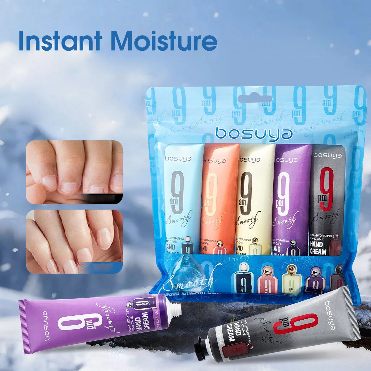 5pcs moisturizing fragrance hand cream set, refreshing and non greasy, replenishing moisture, caring for hands, daily hand care