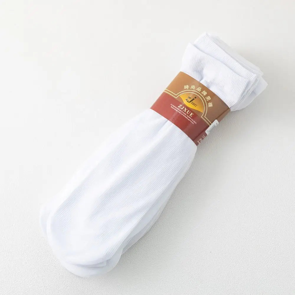 10pairs Casual Breathable Men Ice Silk Socks Soft Elastic Solid Business Socks Ultra-thin Socks