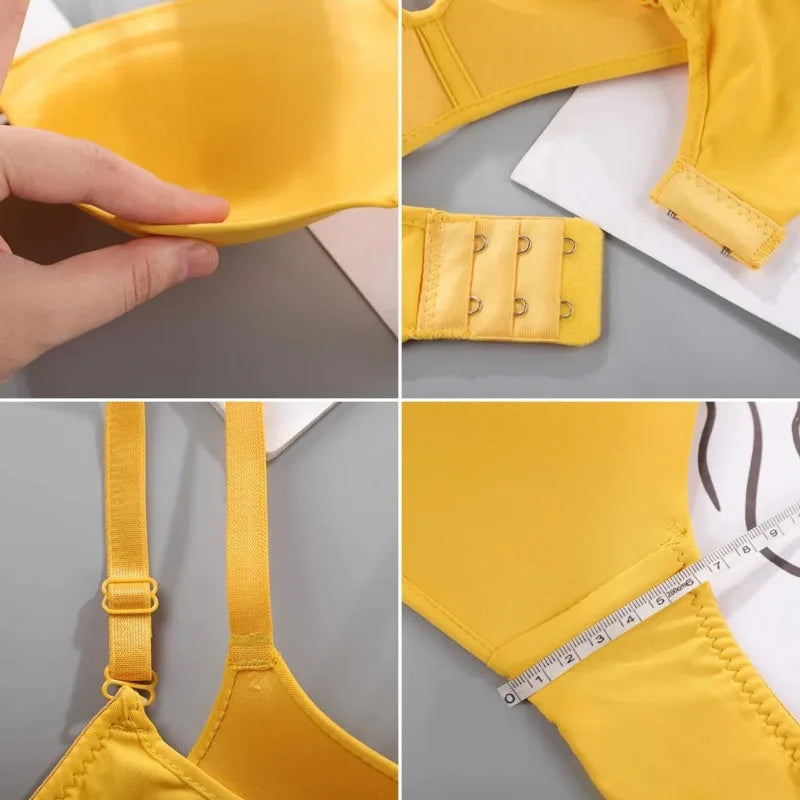 Simple Seamless Underwear Sexy Gathered Bras Soft Breathable Bras Solid Color Underwear Girls Women Underwear Accessories