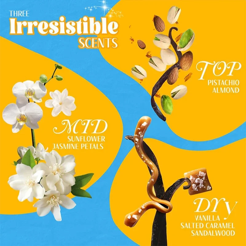 Luxury Caramel Vanilla Perfume 100ml, Oriental Floral Fruity Gourmand Fragrance Mist, Jasmine Eau De Parfum Spray Strong Sillage