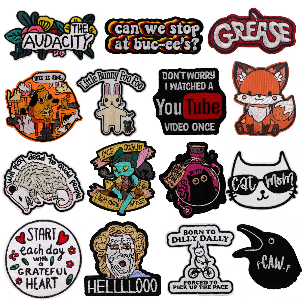 Cartoon Black Cat Patch Cute Crow Embroidered Patches On Clothes DIY Iron On Patches For Clothing Cute Animal Badge Toys Gift