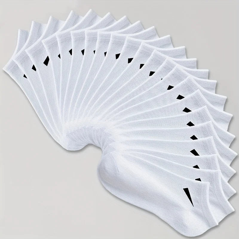 12pcs (6pairs)/6pcs (3pairs) Men's Breathable Socks Solid Color Simple Design Durable and Moisture Absorbing