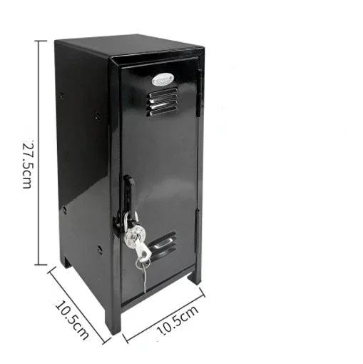 Iron Storage Box Dormitory Storage Cosmetics Paper Money Keys Bank Cards and Other Desktop Small Items Mini Locker Cabinet