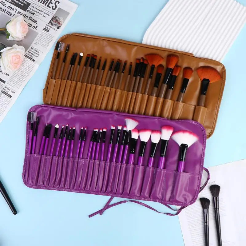 Professional 24Pcs Beauty Brush Set Includes All Makeup Brushes with Organizer Bag for Personal and Travel UseHot