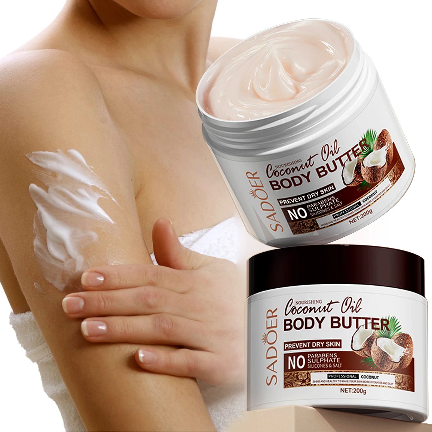Coconut Moisturizing Body Butter, Hydrating Long-lasting Fragrance Cream, Nourishing Body Cream 200g/bottle