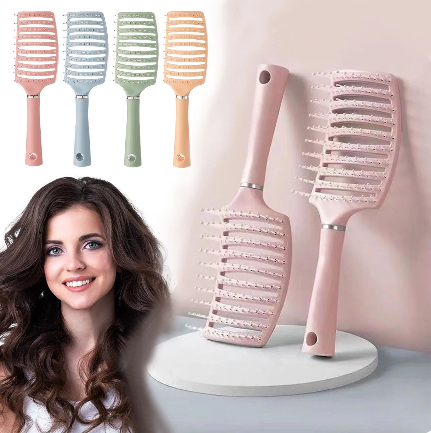 Relaxing Elastic Massage Comb Hollow Out Detangling Hair Brush Scalp Massage Combs Fast Blow Drying Detangler Hair Styling Tools