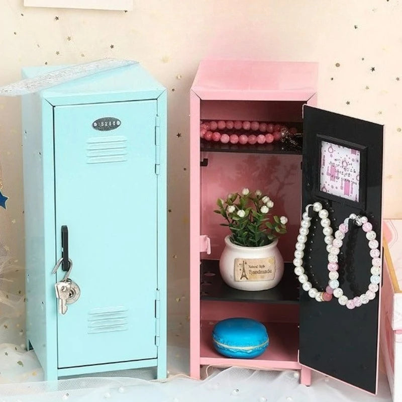 Cute Organizer Storage Boxes Multi-purpose Modern Storage Cabinets Metal Cosmetic Display Cabinet Organizer Boxes for Bedroom