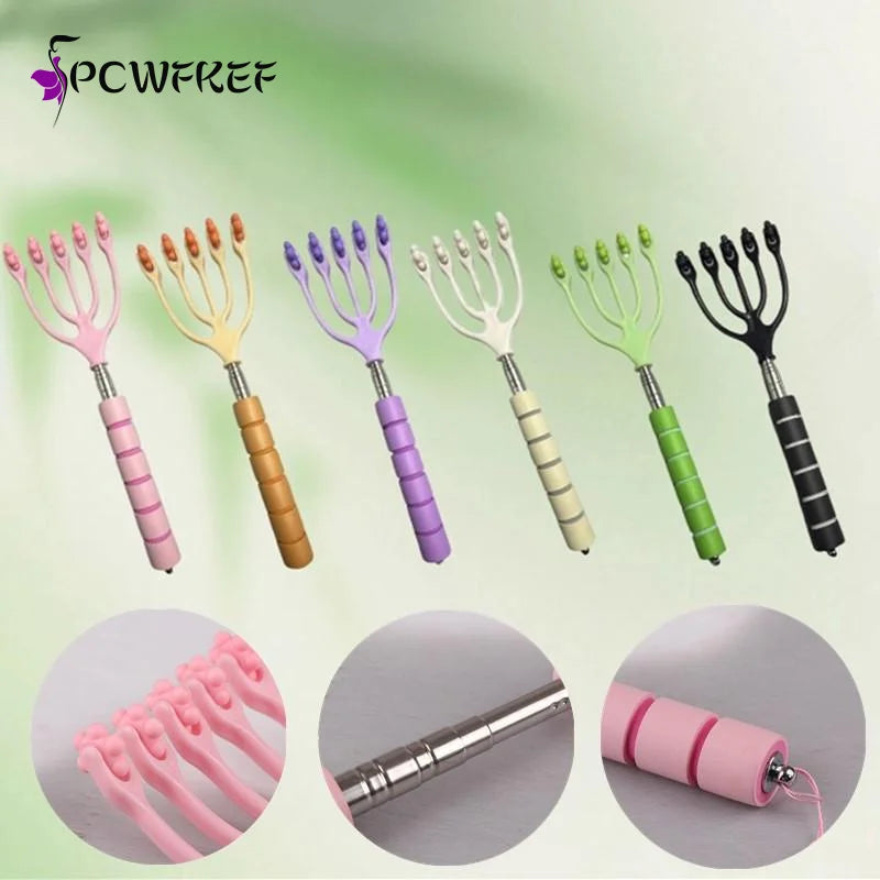 Scalable Head Massager Scalp Neck Comb Roller Five Finger 5 Claws Ball Hand Held Relax Spa Hair Care For Hair Stress Relief