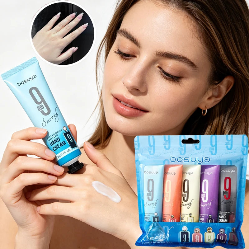5pcs moisturizing fragrance hand cream set, refreshing and non greasy, replenishing moisture, caring for hands, daily hand care