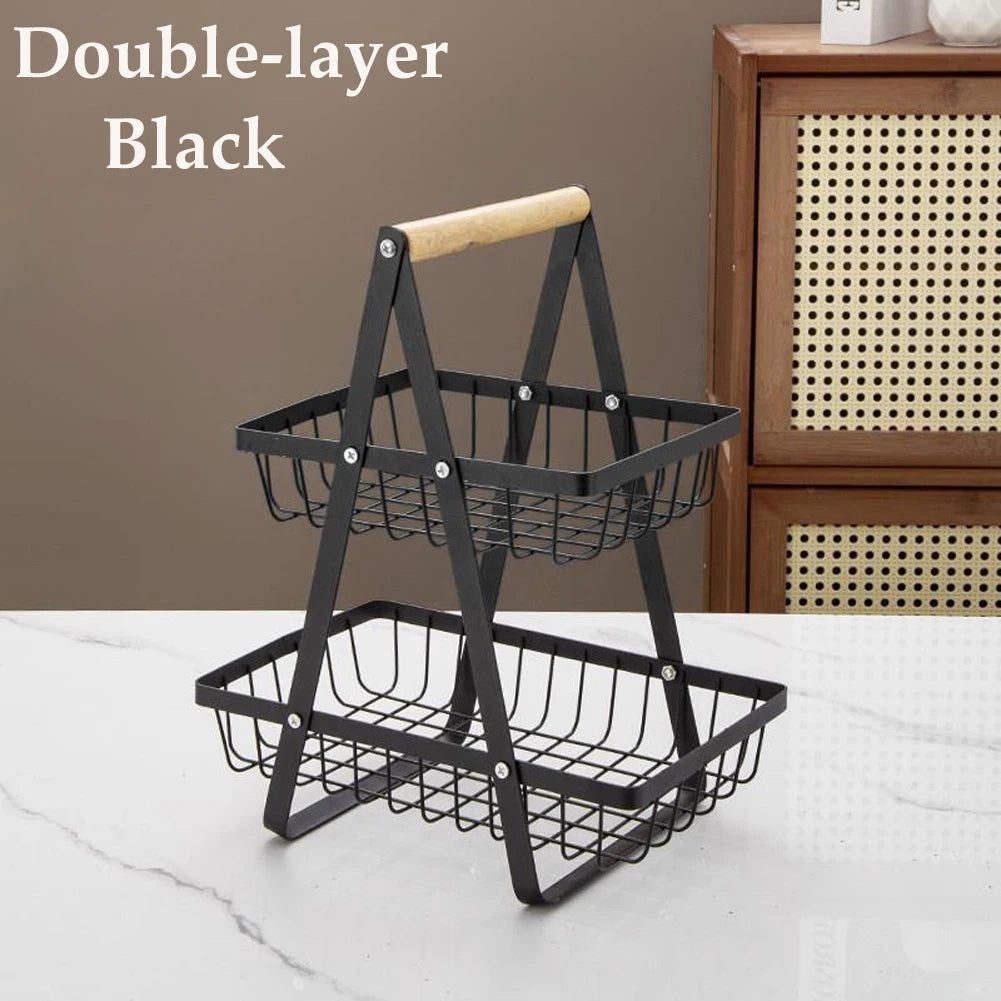 Multi Functional Storage Basket, Desktop Shelf, Snack and Fruit Storage Stand, Kitchen Seasoning and Tableware Storage Rack