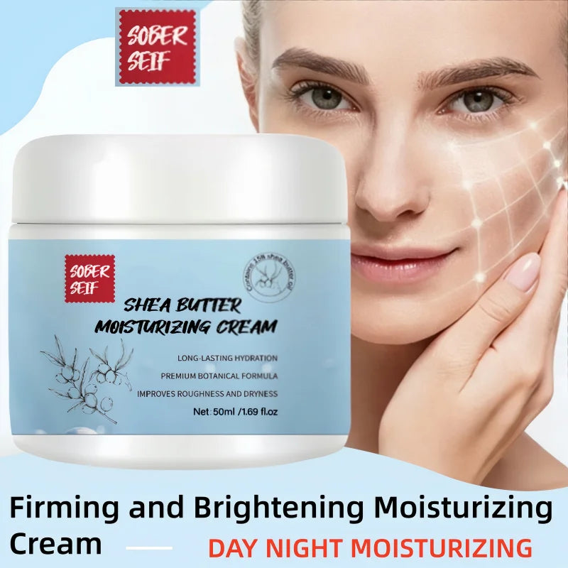 Shea Butter Hyaluronic Acid High‑Moisture Face Cream 50ml Dry Skin Savior Deep Nourishing Skin Care