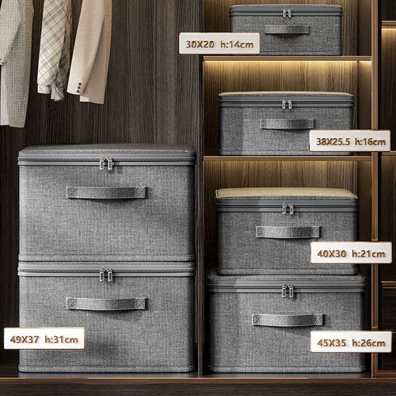 Stackable Clothes Organizer Box for Wardrobe Large Drawer Storage Cabinet for Thick Clothes, Foldable Closet Organizer with Lid