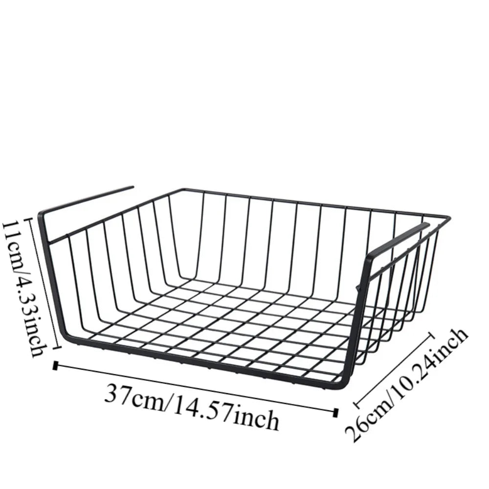Universal Under Table Storage Basket Multipurpose Space Saving Desk Storage Rack Large Capacity Hanging Net Basket