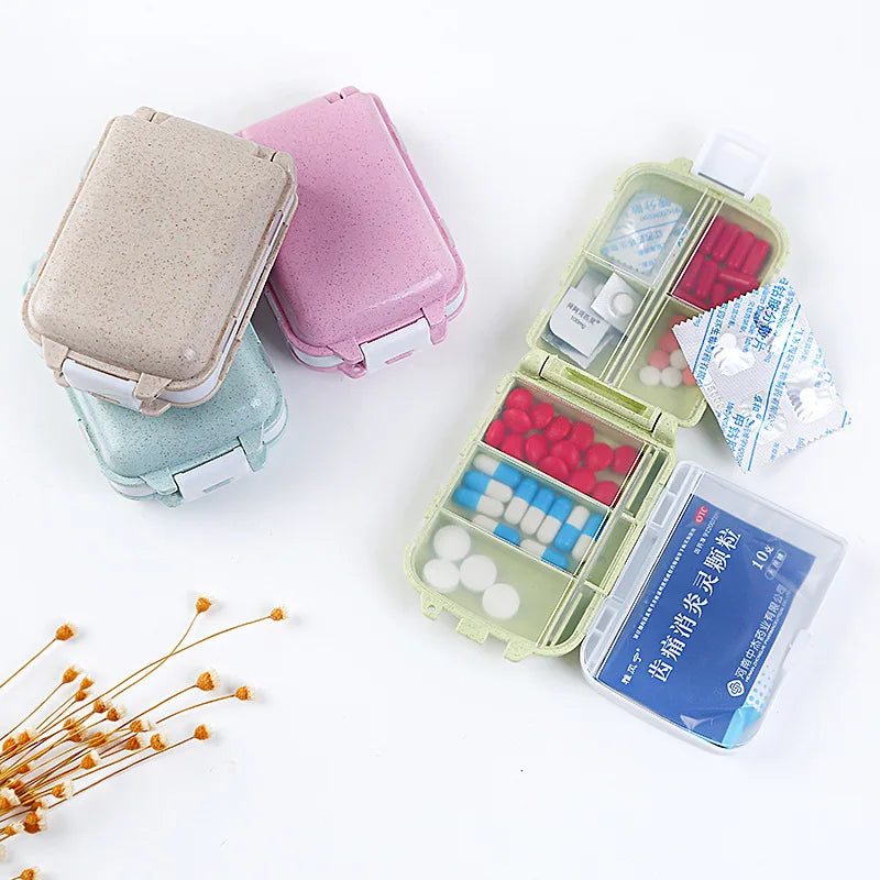 1PC Portable Mini Pill Box - Medical Kits Vitamin Storage Container Health Travel Supplies Compact Pill Organizer