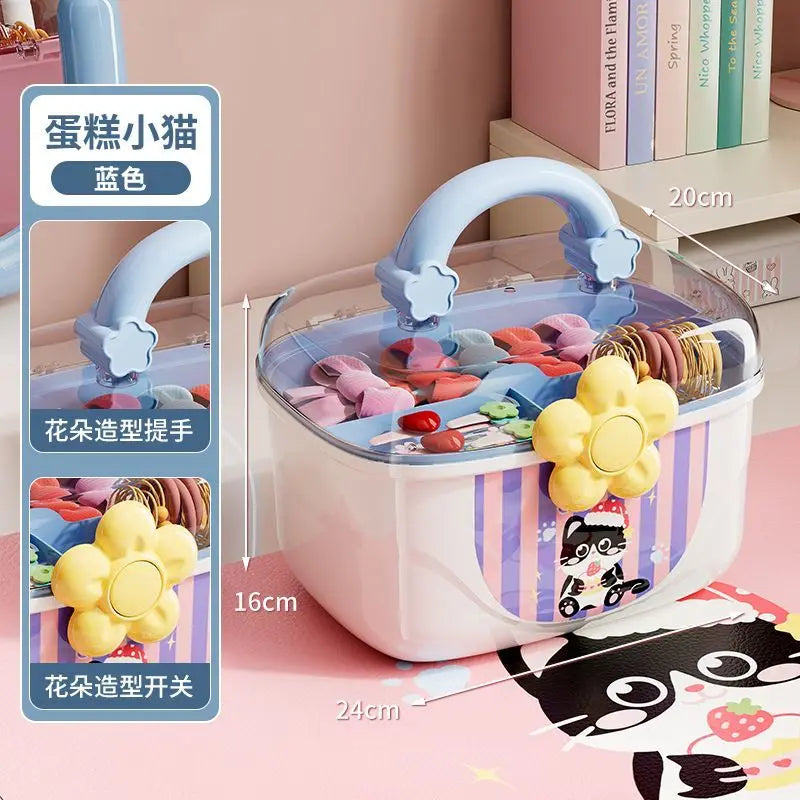Cosmetics Storage Box - Double-layer, Large-capacity, Organizing and Dust-proof Jewelry Box Storage Organization
