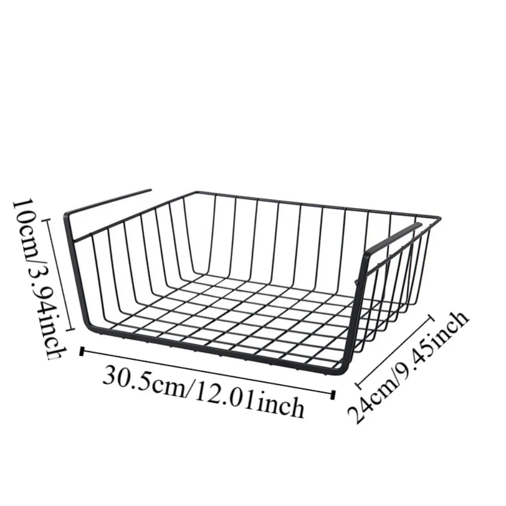 Universal Under Table Storage Basket Multipurpose Space Saving Desk Storage Rack Large Capacity Hanging Net Basket