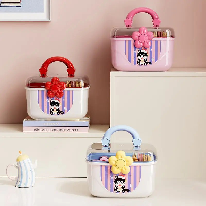 Cosmetics Storage Box - Double-layer, Large-capacity, Organizing and Dust-proof Jewelry Box Storage Organization