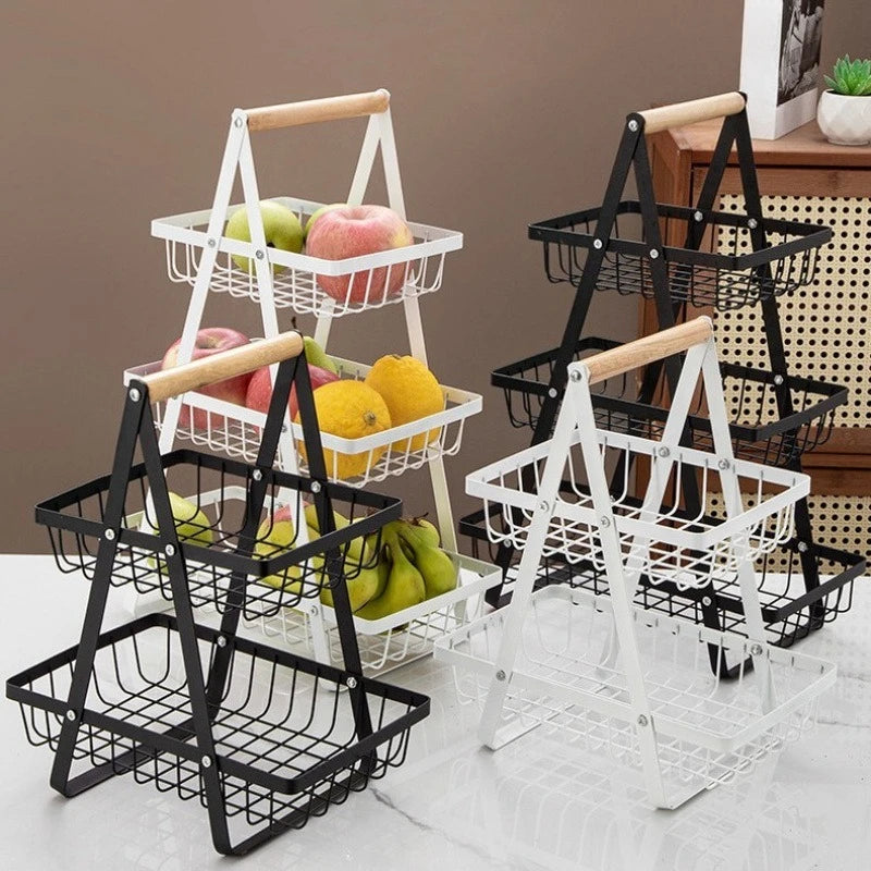Multi Functional Storage Basket, Desktop Shelf, Snack and Fruit Storage Stand, Kitchen Seasoning and Tableware Storage Rack