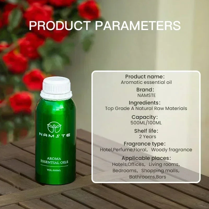 Essential Oils 500ml for Aromatic Diffuser Perfume Oil Air Freshener Smell for Home Fragrance Device Hotel Scent Diffuser Oil