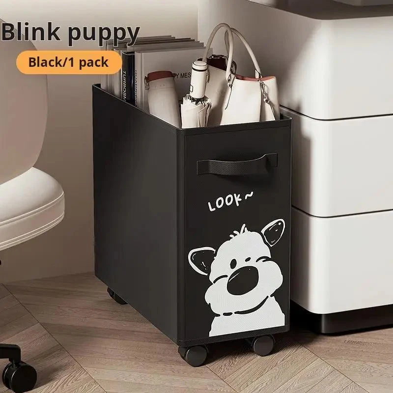 Rolling Storage Basket With Handle, Suitable For Multifunctional Storage In Homes, Offices, Bathrooms, And Small Spaces