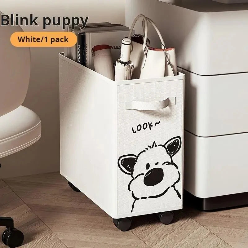 Rolling Storage Basket With Handle, Suitable For Multifunctional Storage In Homes, Offices, Bathrooms, And Small Spaces