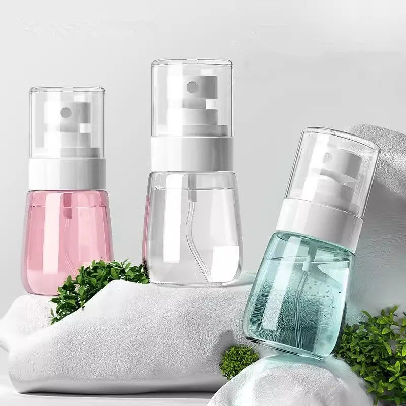 2pcs Mini Spray Bottle Fine Mist Alcohol Atomizer Portable Refillable Liquid Container for Cleaning Skin Care Beauty Accessories