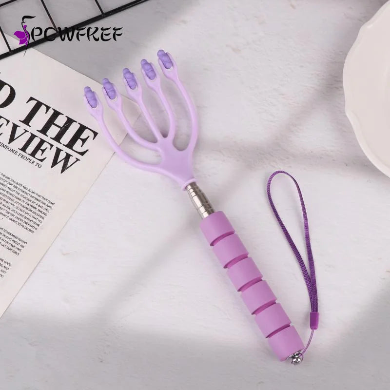 Scalable Head Massager Scalp Neck Comb Roller Five Finger 5 Claws Ball Hand Held Relax Spa Hair Care For Hair Stress Relief